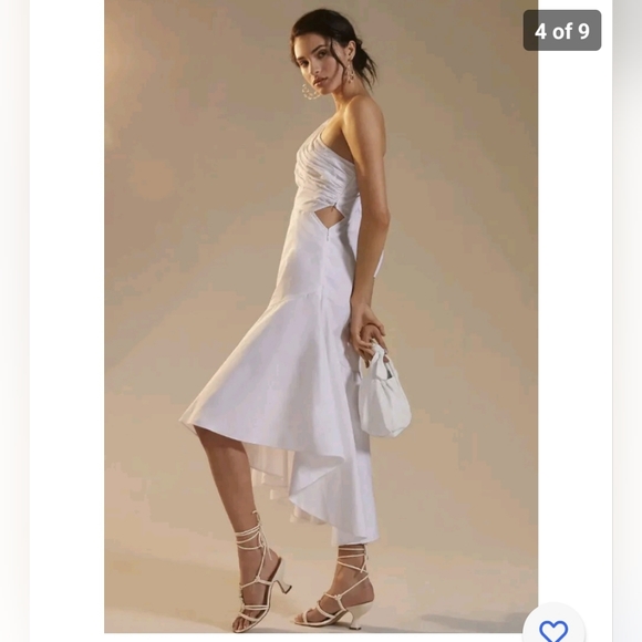 Anthropologie One-Shoulder Midi Dress Size 8 - Picture 4 of 9